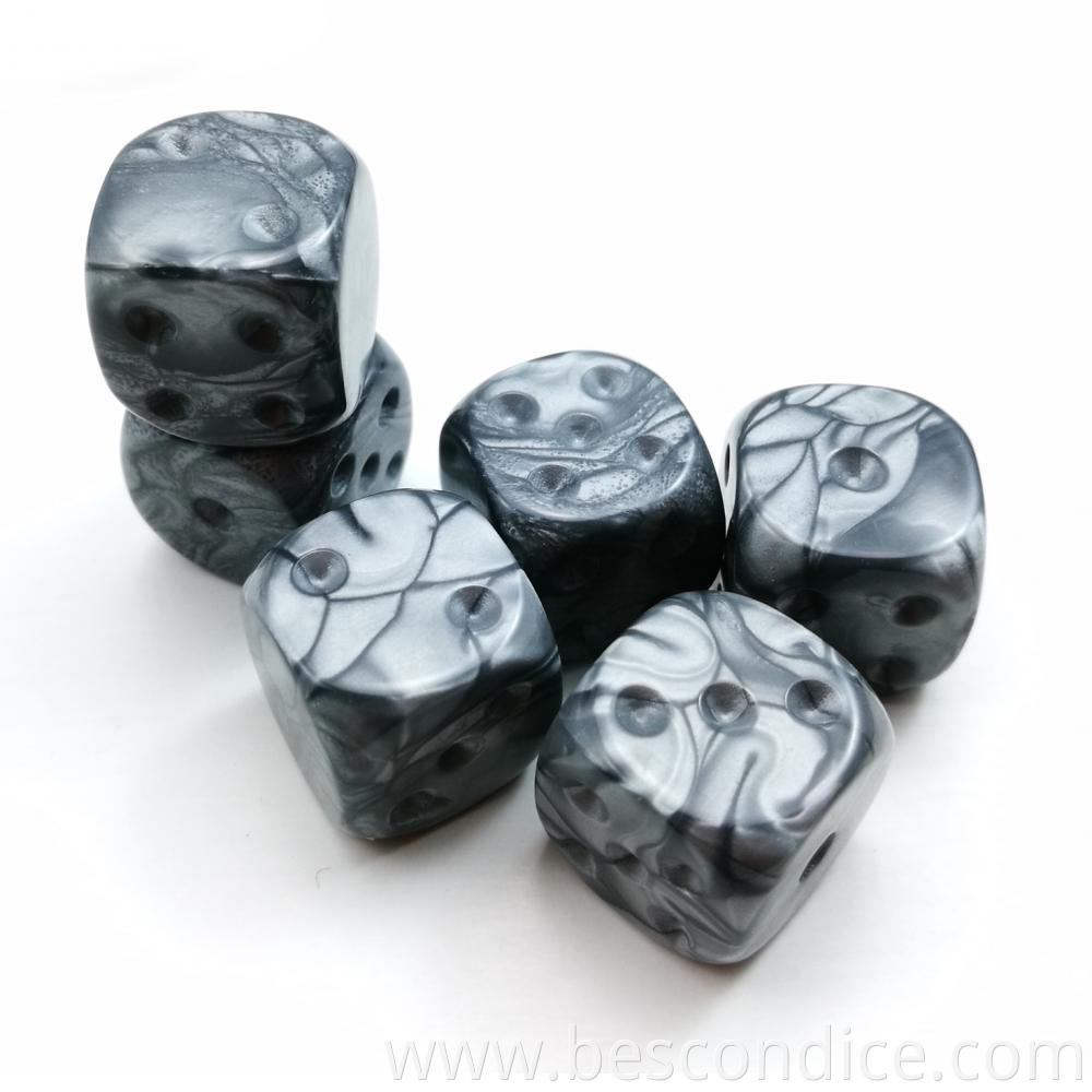 Marble Premium Quality Blank 16mm D6 Dice 2